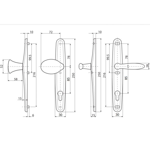 Ручка на планке FZ8-108 61.1313 ухват (9005) черн