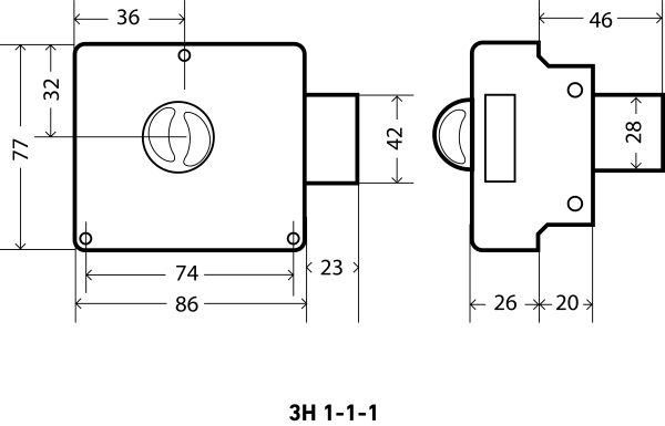 АЛЛЮР ЗН 1-1-1 Замок накладной (20) Китай