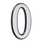 Цифра дверная АЛЛЮР пластик "0" хром (3000,100,20) Китай