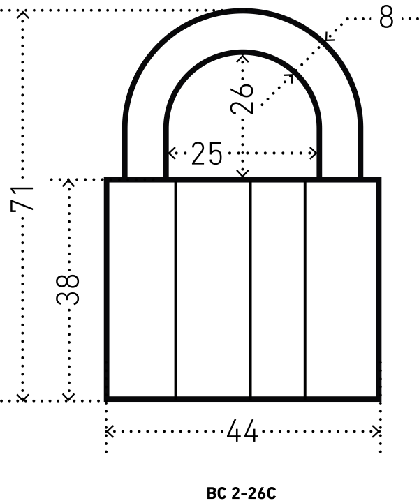 АЛЛЮР  ВС2-26С d8мм Замок навесной (72,6!!!) Китай