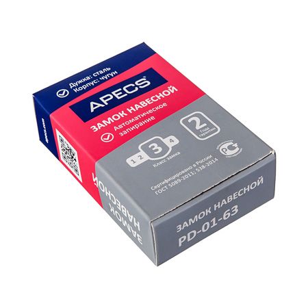 Замок навесной Apecs PD-01-63    (6,30) Китай