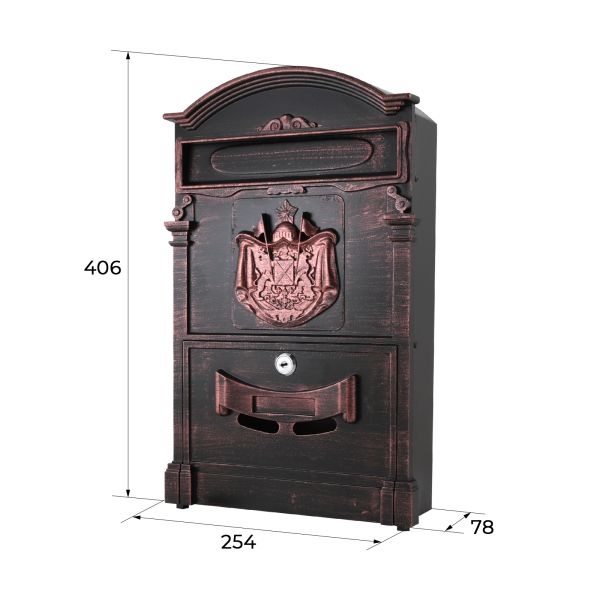 Ящик почтовый № 4010В старая медь (5) Китай