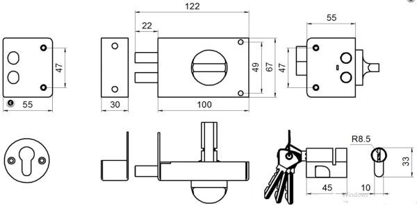Замок накладной Омега ЗН1 2Р (бронза)