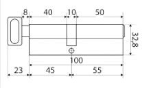 Цилиндровый механизм LS 100 (45С/55)-С-CR (box)