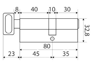 Цилиндровый механизм LS 80 (35/45С)-С-CR (box)