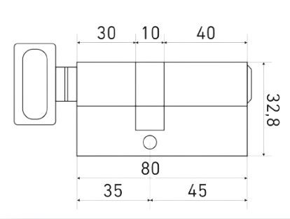 Цилиндровый механизм LS 80 (35С/45)-C-CR (box)