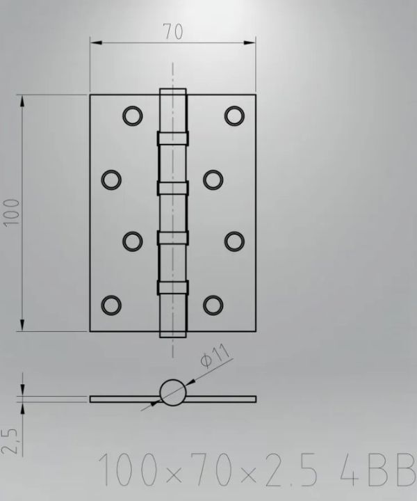 Петля 100*70*2,5 мм АВ ARSENAL RIGHT(правая) Китай 1 шт