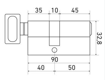 Цилиндровый механизм LS 90 (40С/50)-С-CR Blister