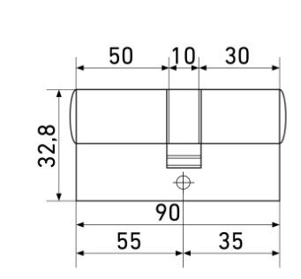 Цилиндровый механизм LS 90 (35/55) CR Blister